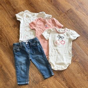 Baby Onesies and Jeans Set